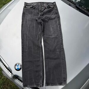 Armani Exchange made in USA black straight leg button fly jeans